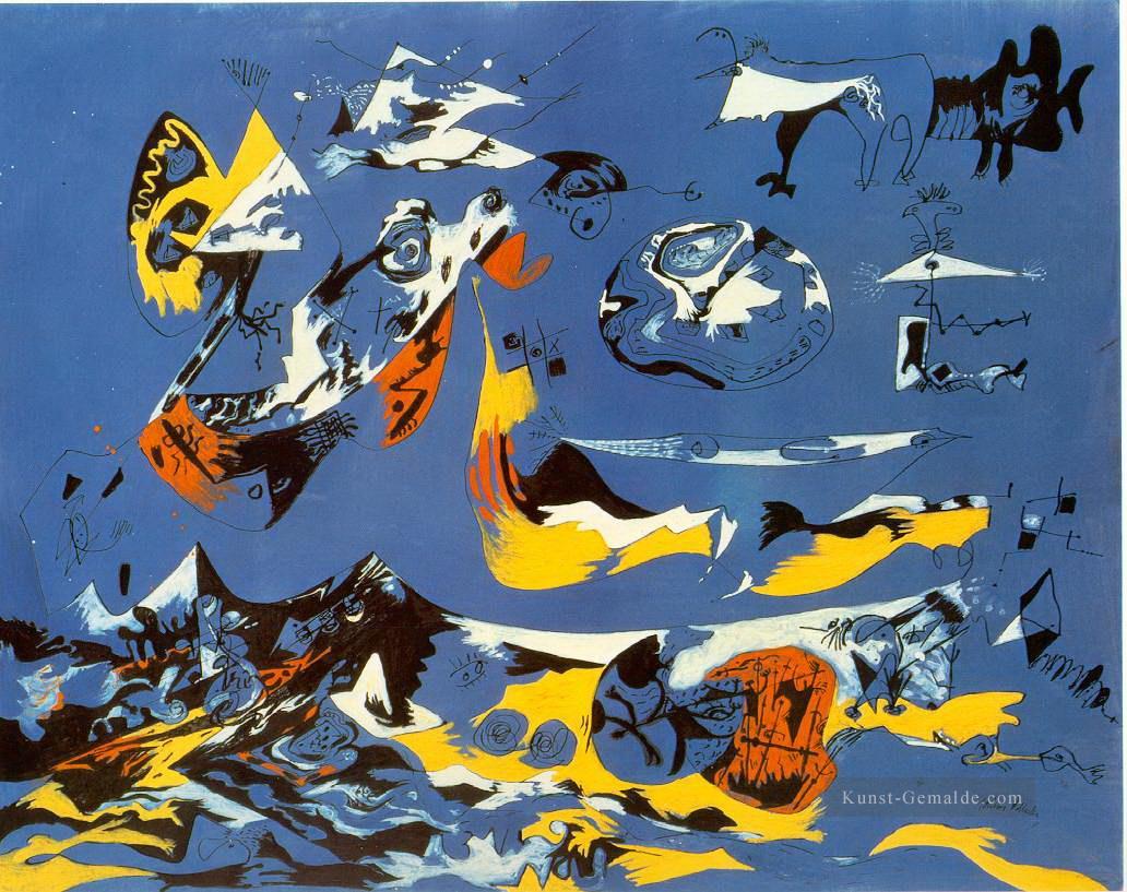 Blau Moby Dick Abstrakter Expressionismusus Ölgemälde
